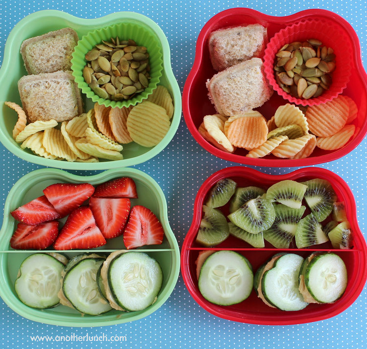 Colorful lunchboxes with healthy snacks – encouraging nutritious and balanced meals for kids