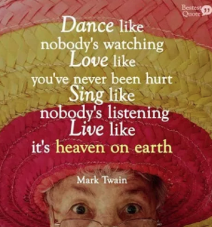Inspirational quote by Mark Twain overlaid on a vibrant sombrero hat, promoting joy and positivity.